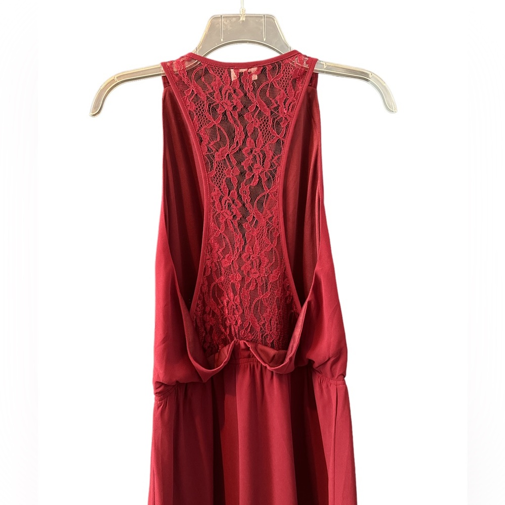 Lace Razor Back Red/Maroon Dress